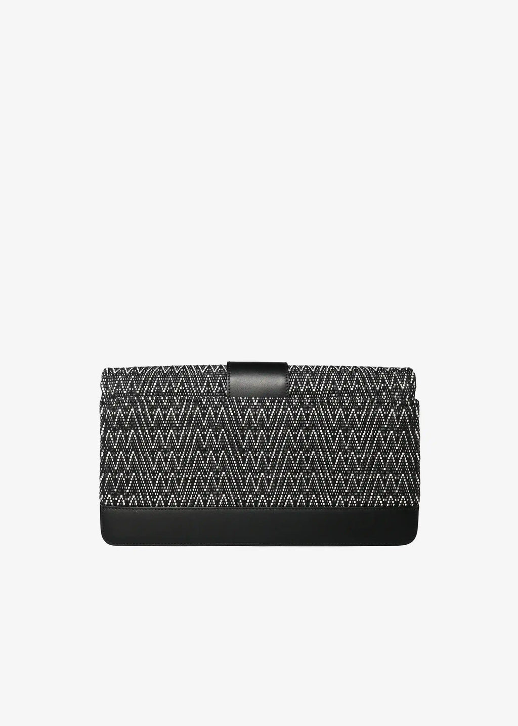 Berlin Clutch Peak Noir back view — black genuine nappa leather with matte gold hardware