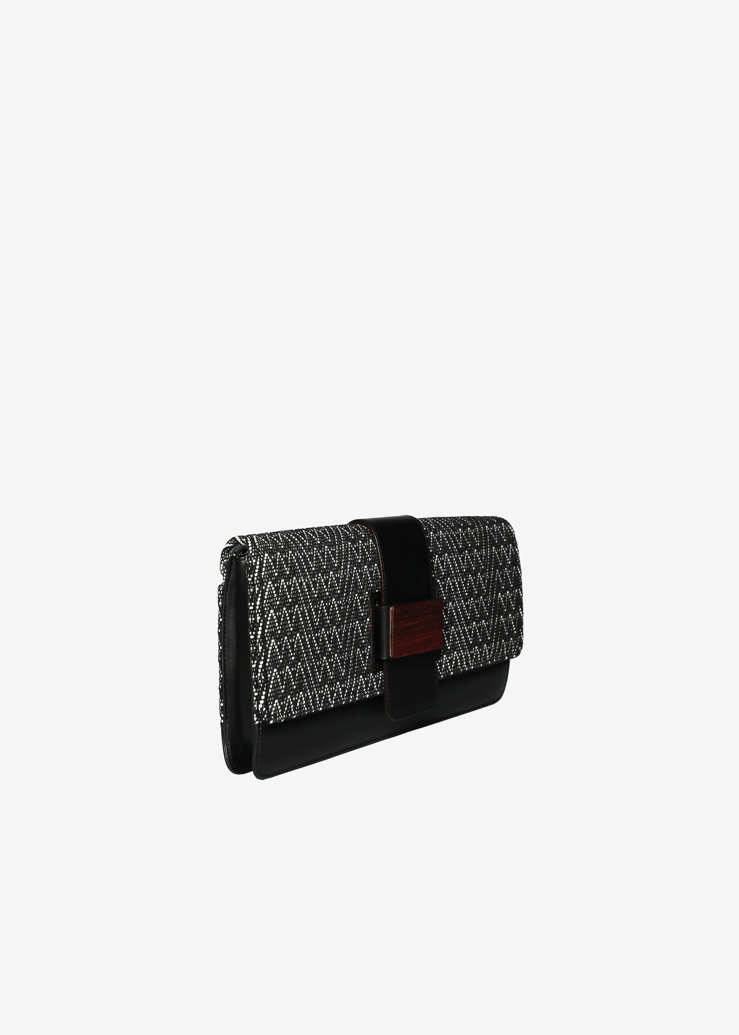 Berlin Clutch - Peak Noir with Black Leather