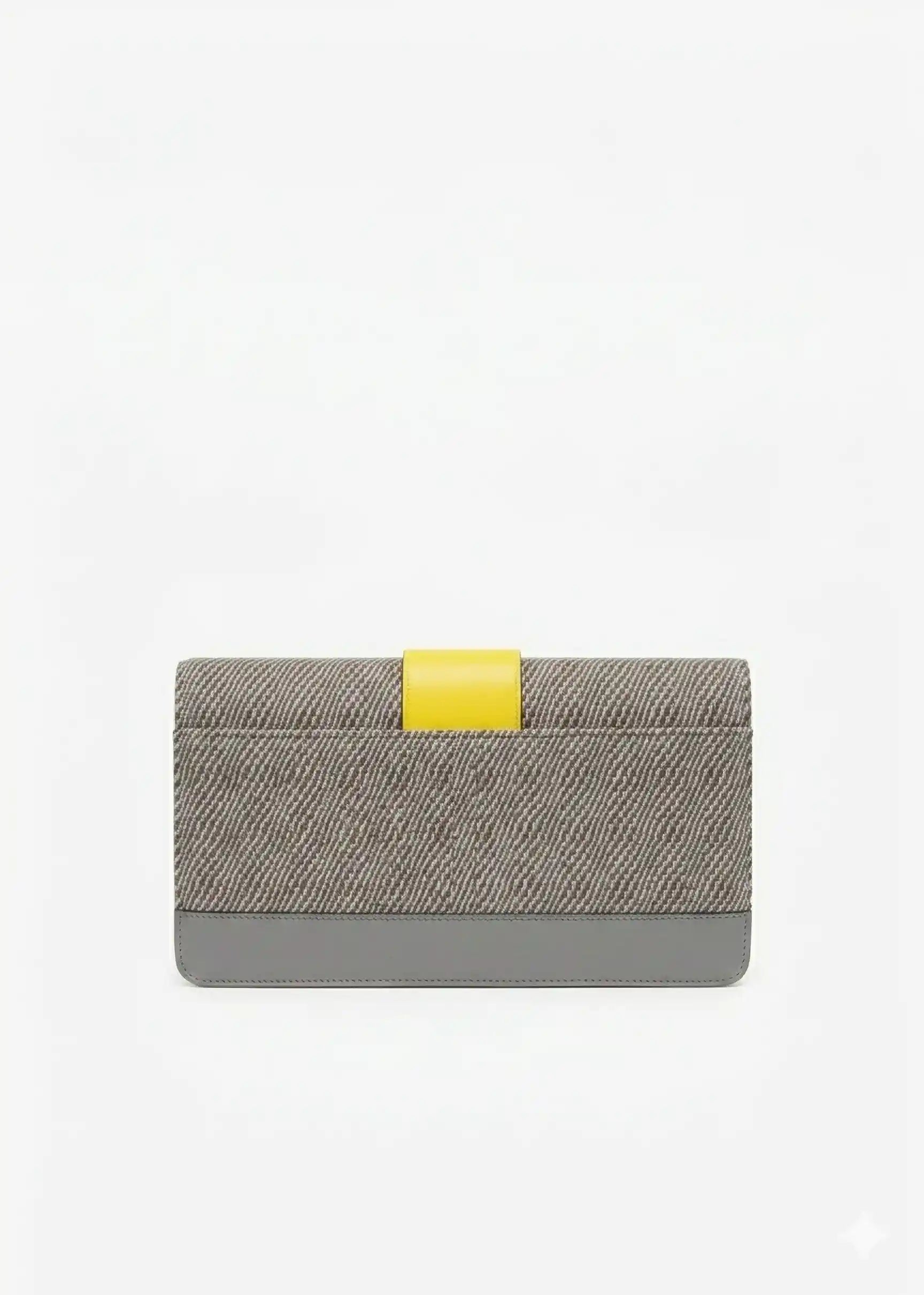 Berlin Clutch Rise Sandstone back view — multi color genuine nappa leather with matte gold hardware