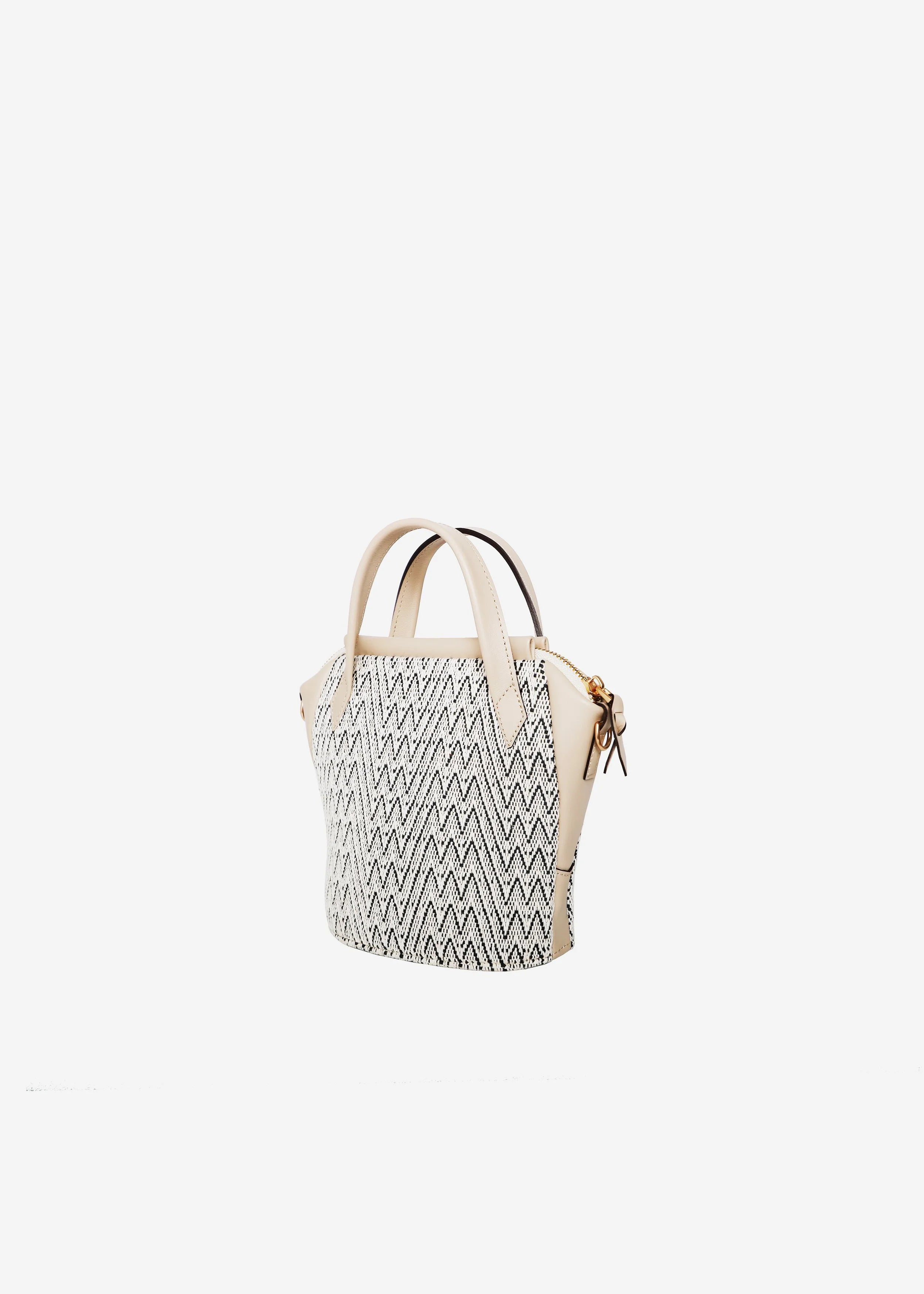 Chicago Mini - Peak Mountain Snow With Cream Leather