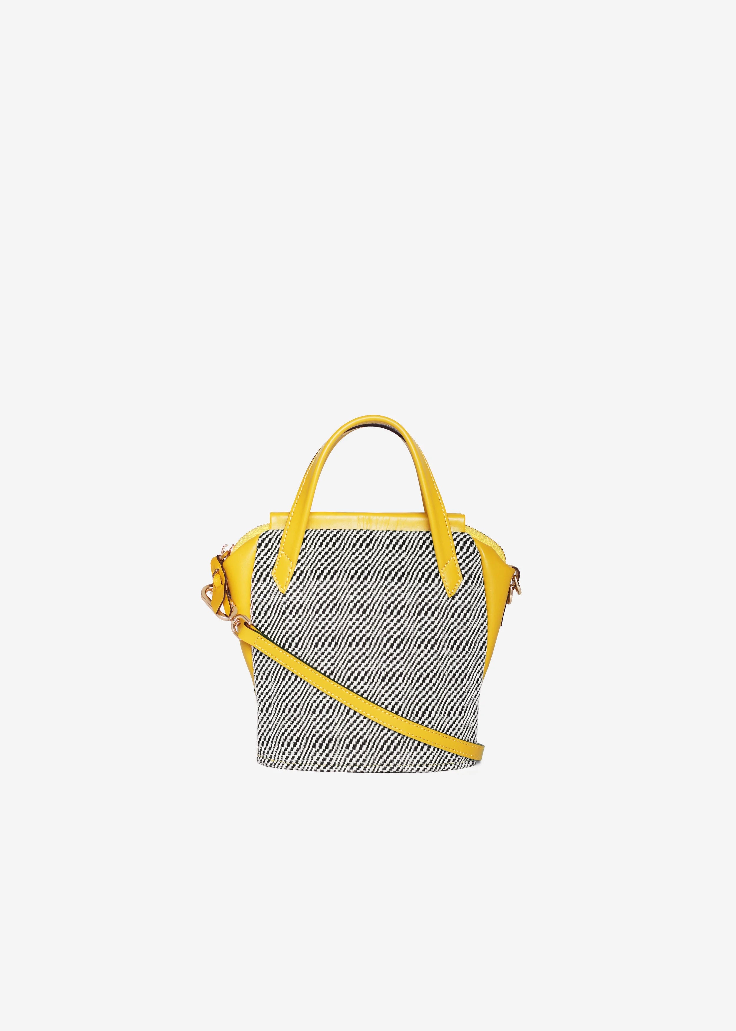 Chicago Mini - Rise Salt & Pepper with Yellow Leather