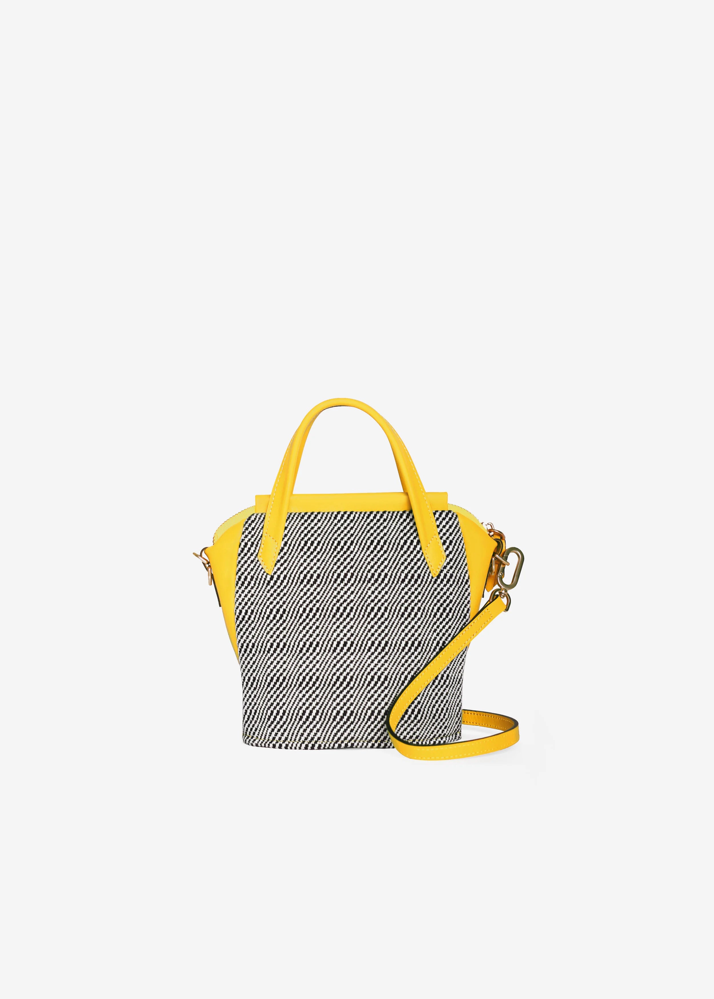 Chicago Mini - Rise Salt & Pepper with Yellow Leather