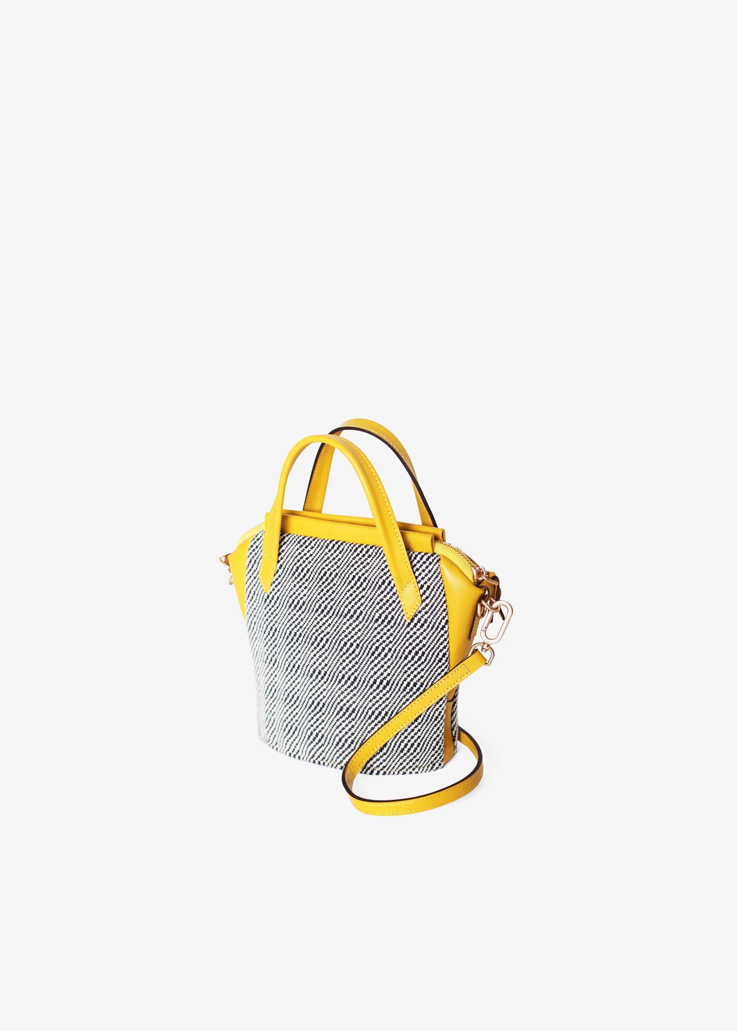 Chicago Mini - Rise Salt & Pepper with Yellow Leather