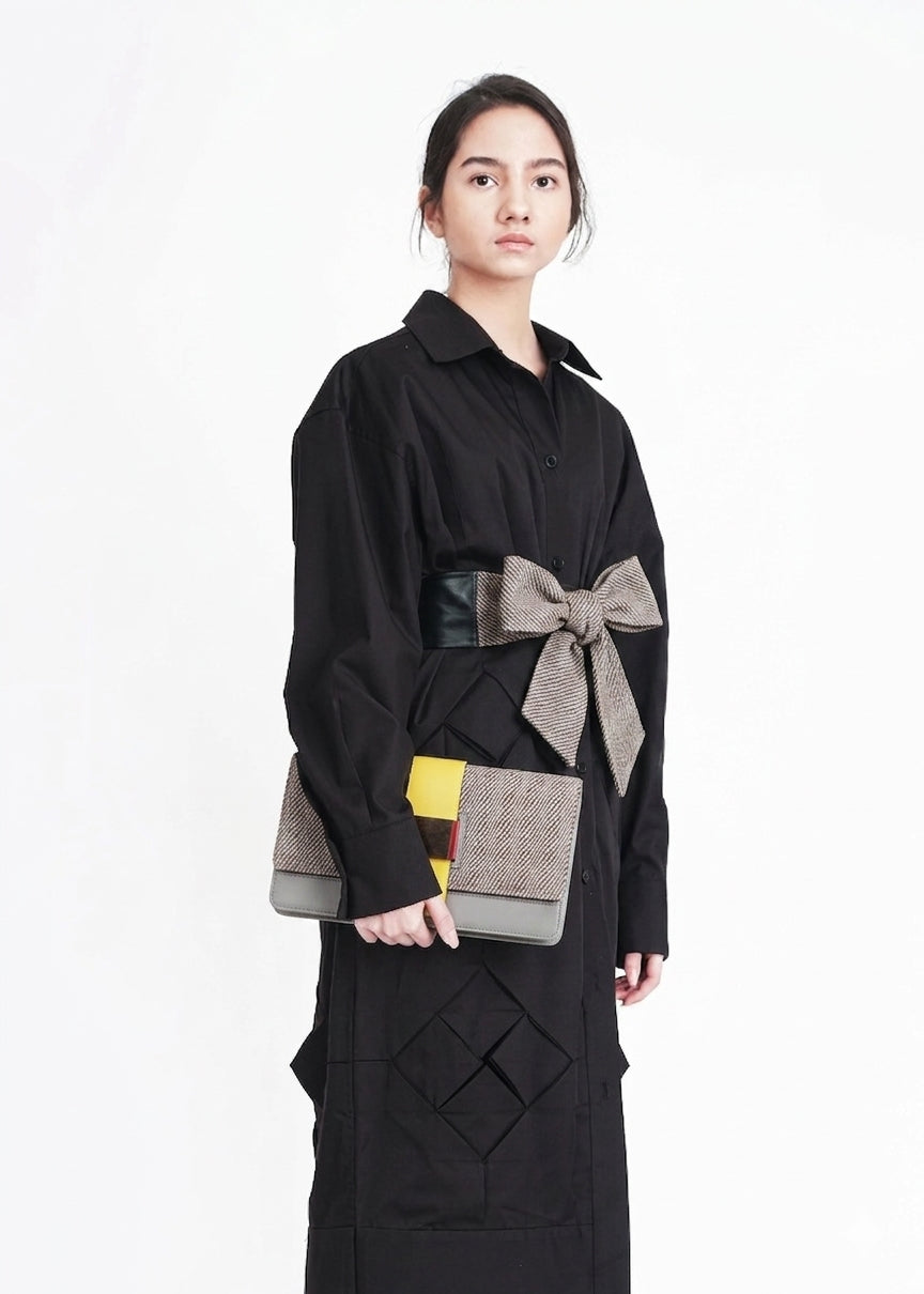 Berlin Clutch - Rise Sandstone with Multi-Color Leather