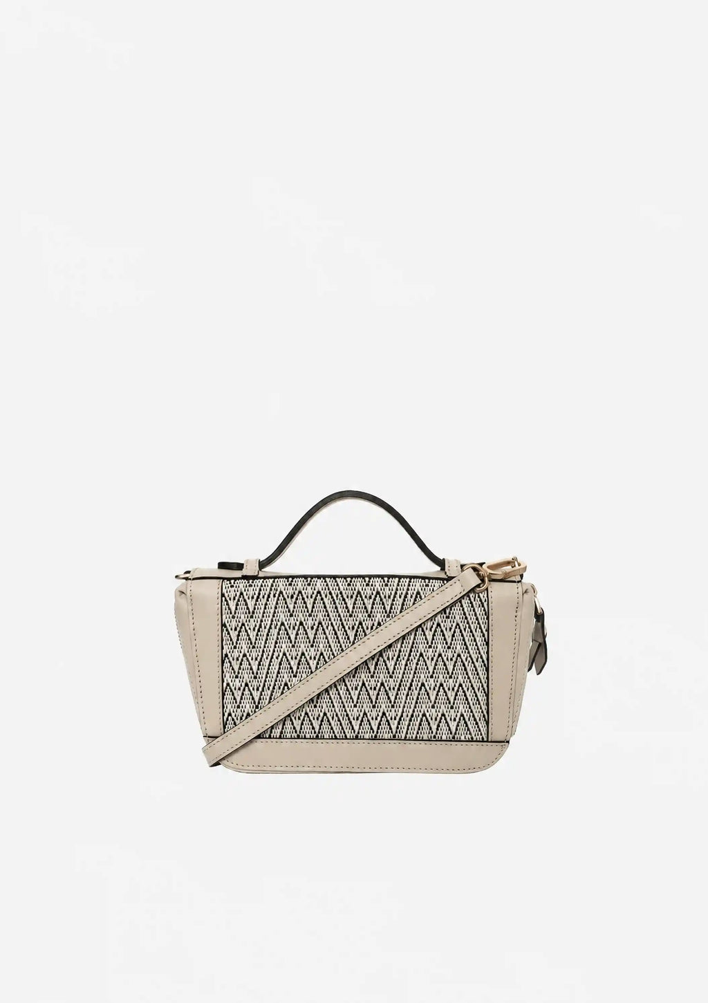 Paris Peak Mountain Snow bag back view — cream nappa leather with matte gold hardware