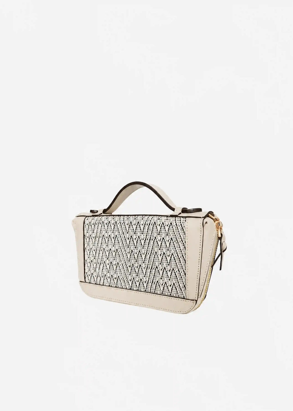 Paris Peak Mountain Snow bag side profile showing structured depth and cream nappa leather trim