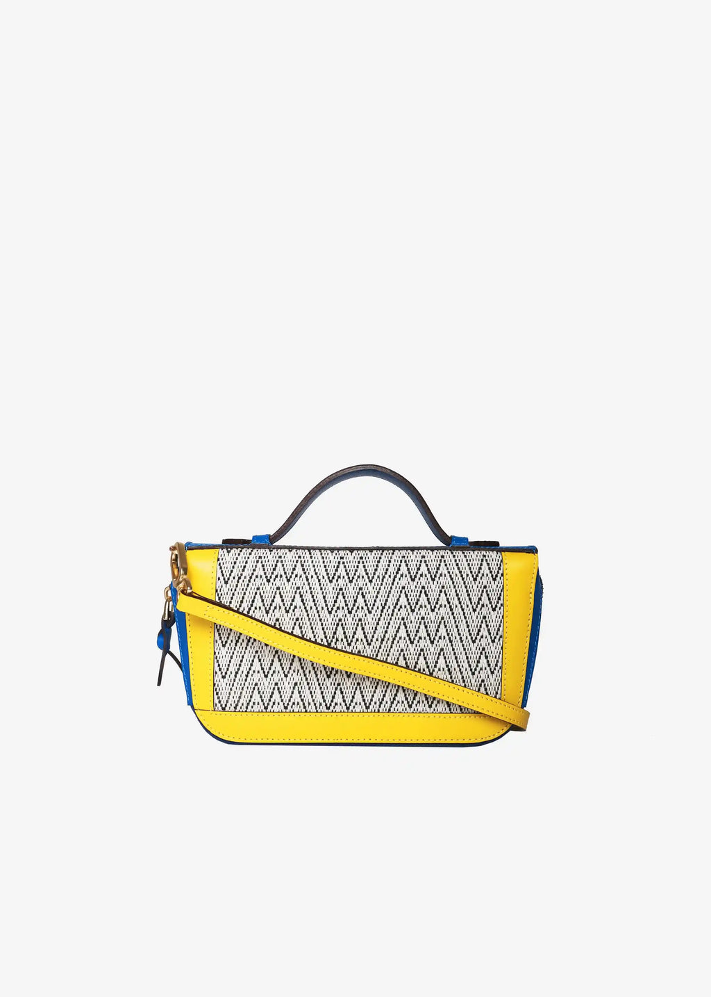 Paris Peak Mountain Snow bag back view — multi color nappa leather with matte gold hardware