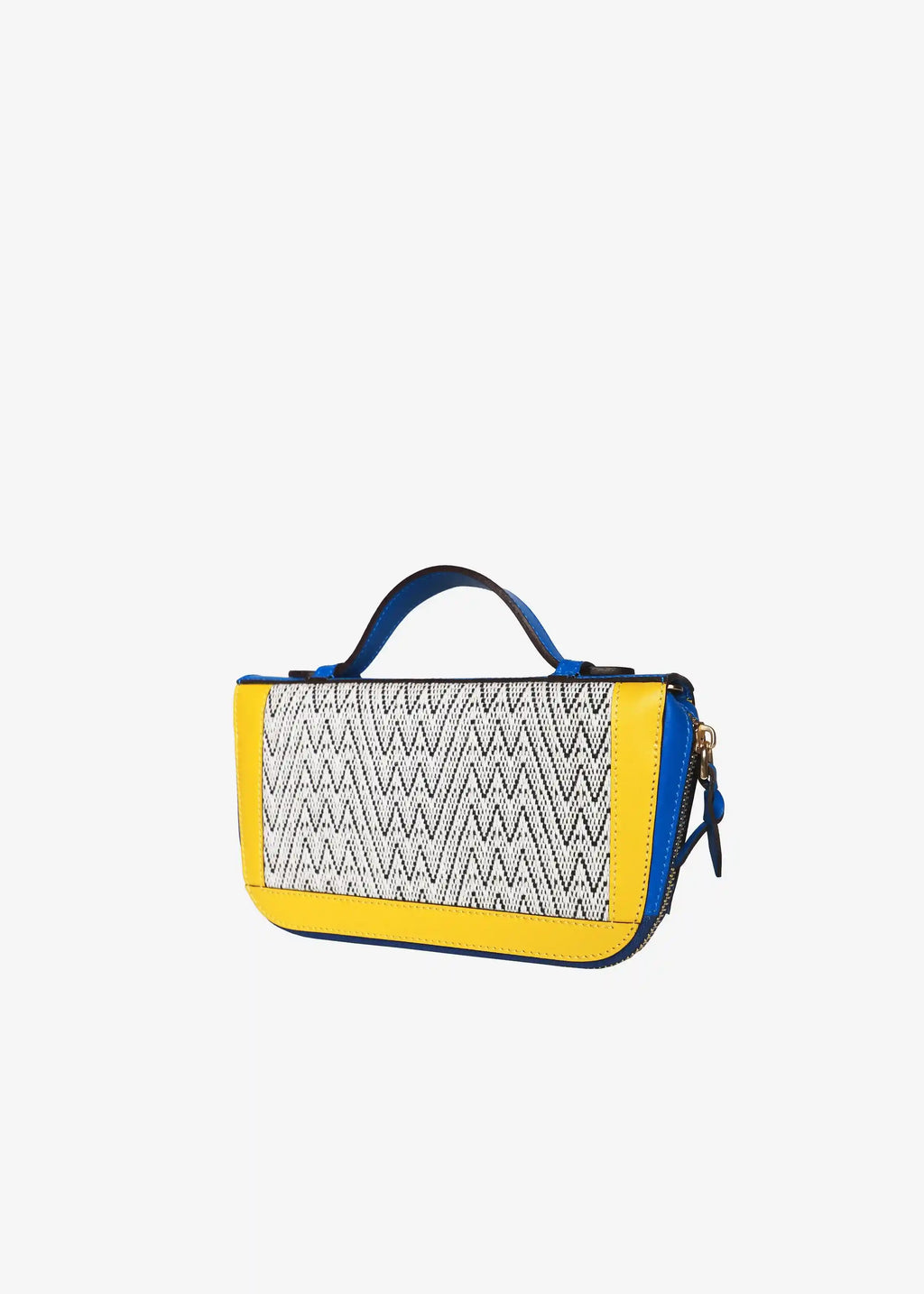 Paris Peak Mountain Snow bag side profile — multi color nappa leather with matte gold hardware