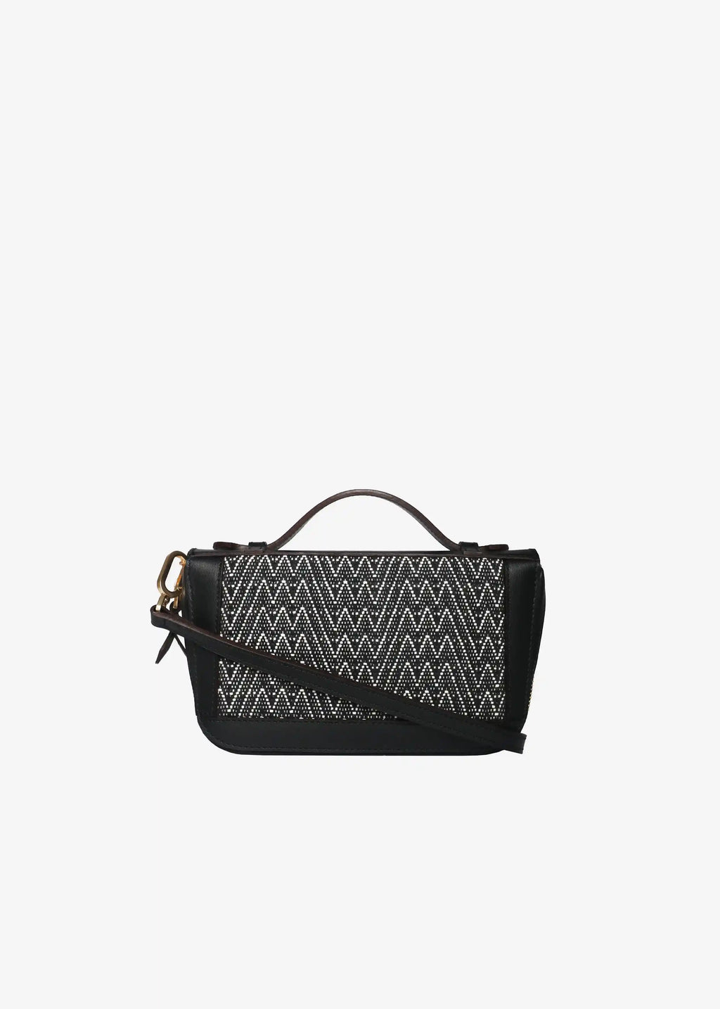 Paris Peak Noir bag back view — black nappa leather with matte gold hardware