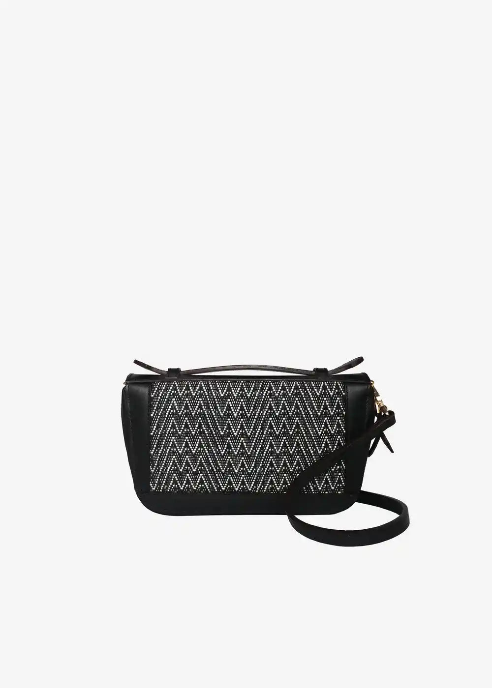Paris Peak Noir bag front view showing top handle and adjustable shoulder strap