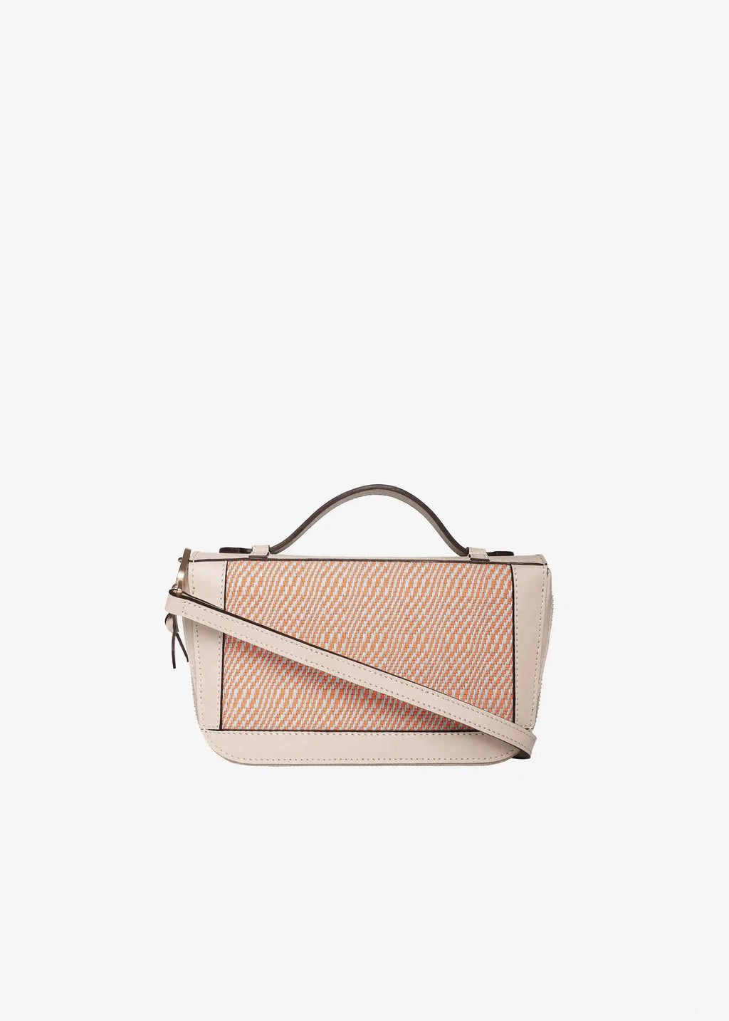 Paris Rise Coral bag back view — cream nappa leather with matte gold hardware
