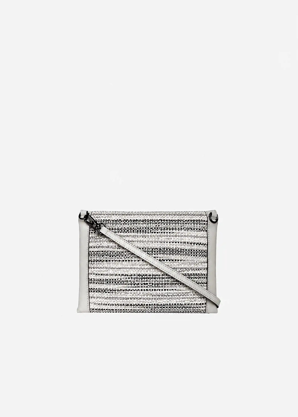 Venice Flow River Stone crossbody bag back view — cream genuine nappa leather with matte gold hardware