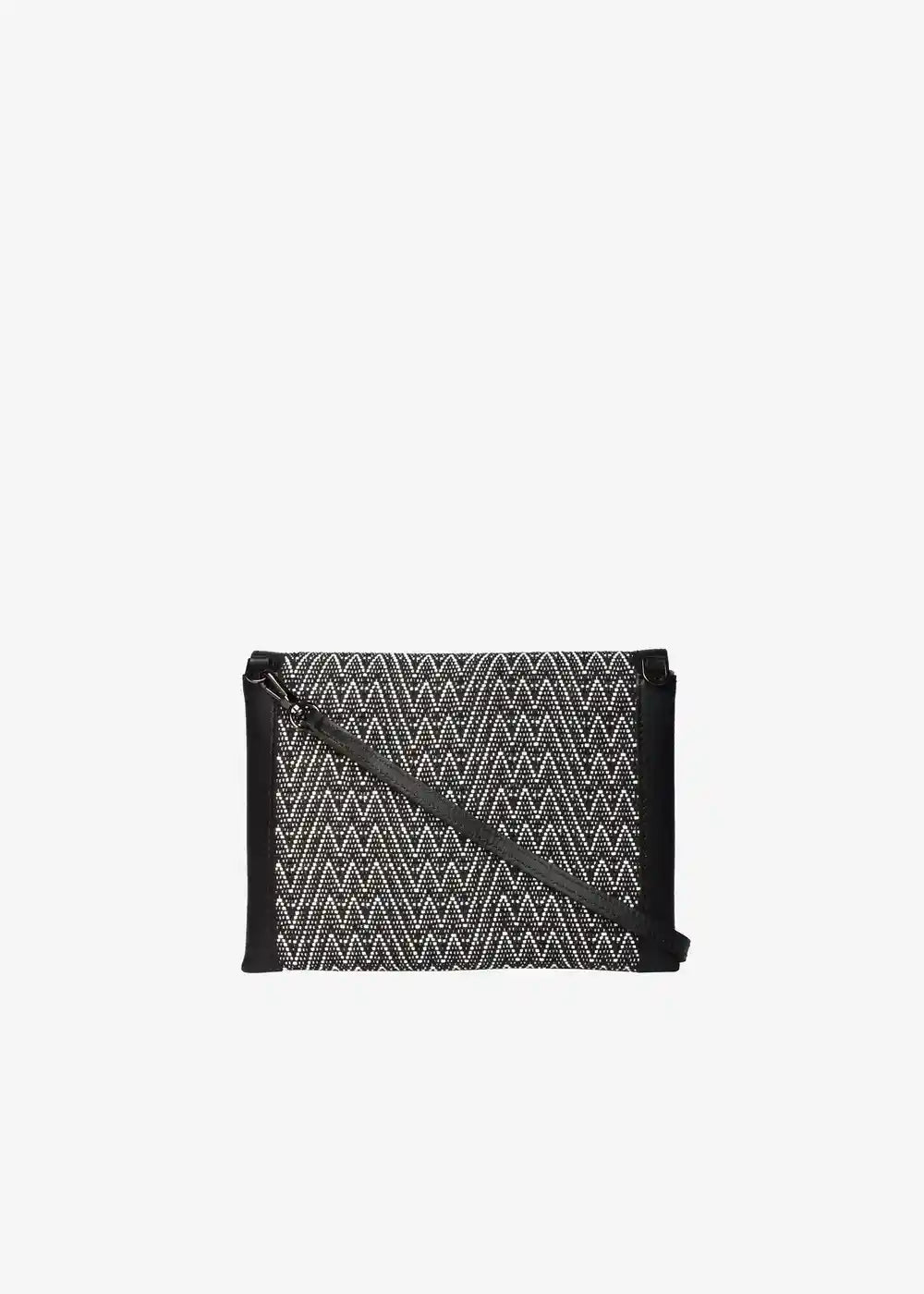 Venice Peak Noir crossbody bag back view — black genuine nappa leather with matte gold hardware