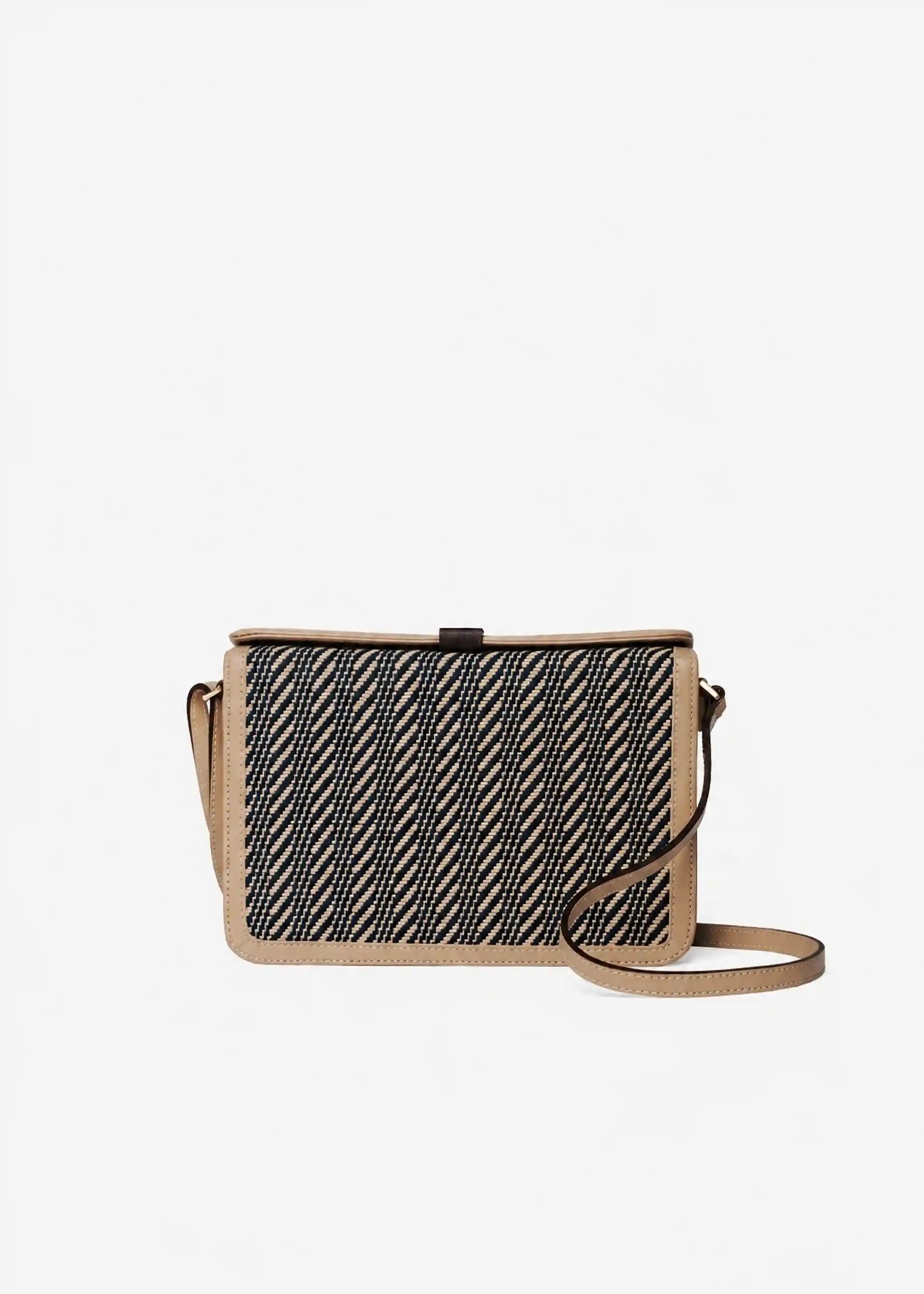 Zürich Twist Dusk crossbody bag back view — beige genuine nappa leather with matte gold hardware